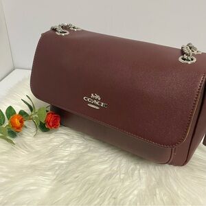 Coach Maroon Leather Shoulder Bag
